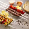 50cm Wide No-Wood Handle Flat Stainless Steel BBQ Skewers Shish Kebab Turkish Persian Grills Koubideh Iranian Brazilian European 5