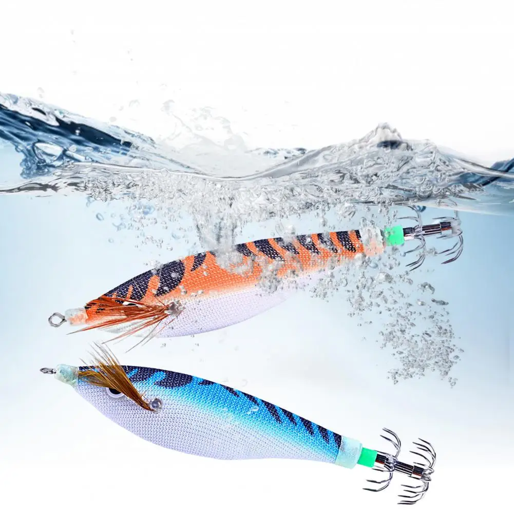 Fishing Lure 10cm/9.6g Artificial Lure Wood Shrimp Bait Squid Hook Jigging Floating Hard Bait Wobbler Jig Fishing Tackle Swim