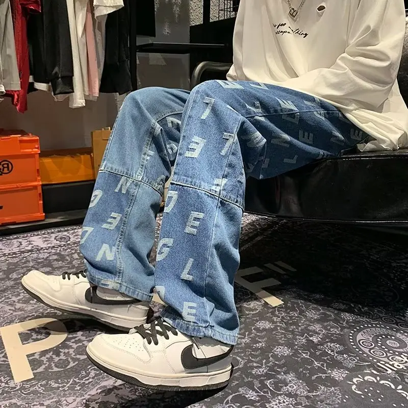 Men's Printed Graphic Jeans Baggy Jeans Graphic Men Men's Pants