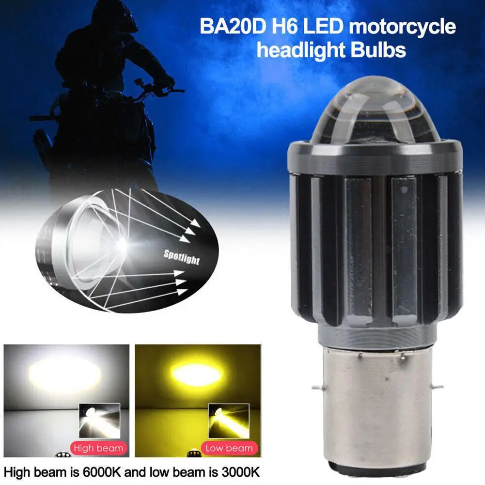 

1pcs BA20D LED Motorcycle Bulb Headlamps For Motorcycles Scooters High/Low Beam LED Motorcycle Headlights Yellow White Ligh H3I7