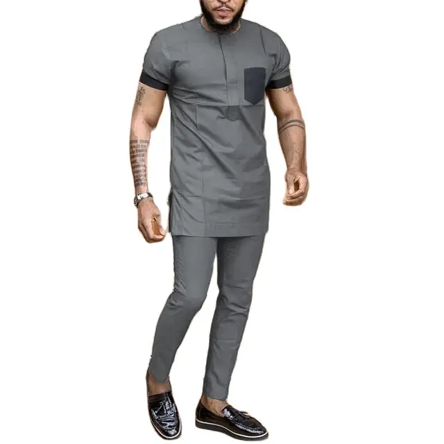Shola Two-Piece Round Neck Short-sleeved Shirt and Pant - Image 6