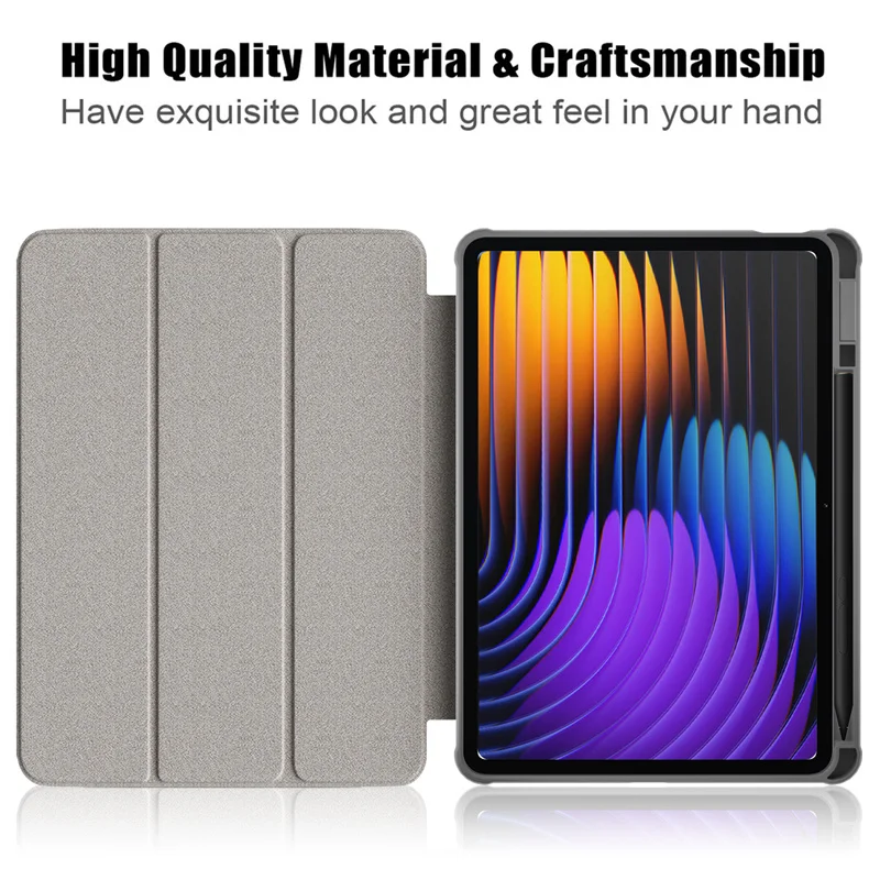 Premium PU Leather Smart Case with Pen Holder