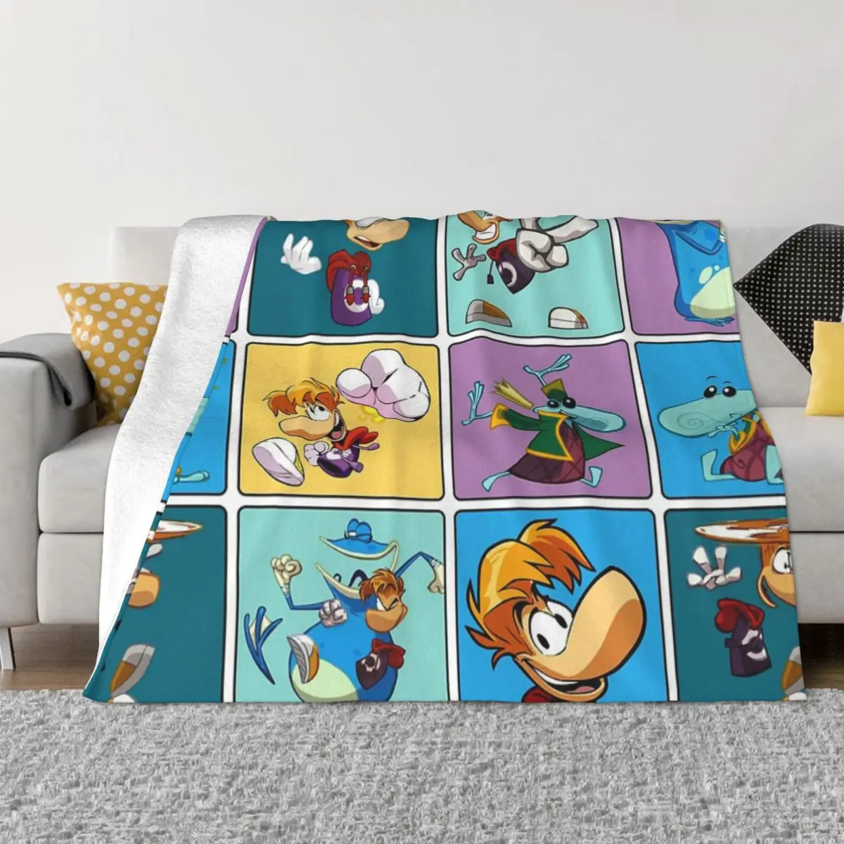 Rayman Squares Una Coperta In Micro Pile Ultra Morbida