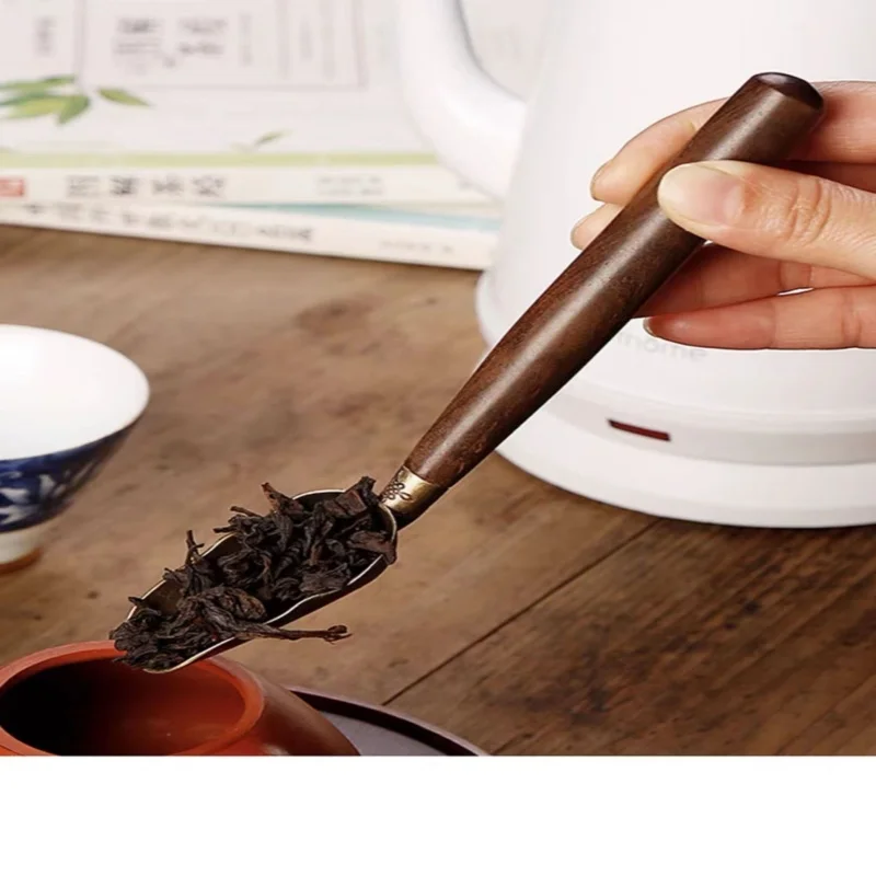 1pcs Tea Spoons Ebony Solid Wood Retro Creative Tea Shovel KongFu Ceremony Accessories