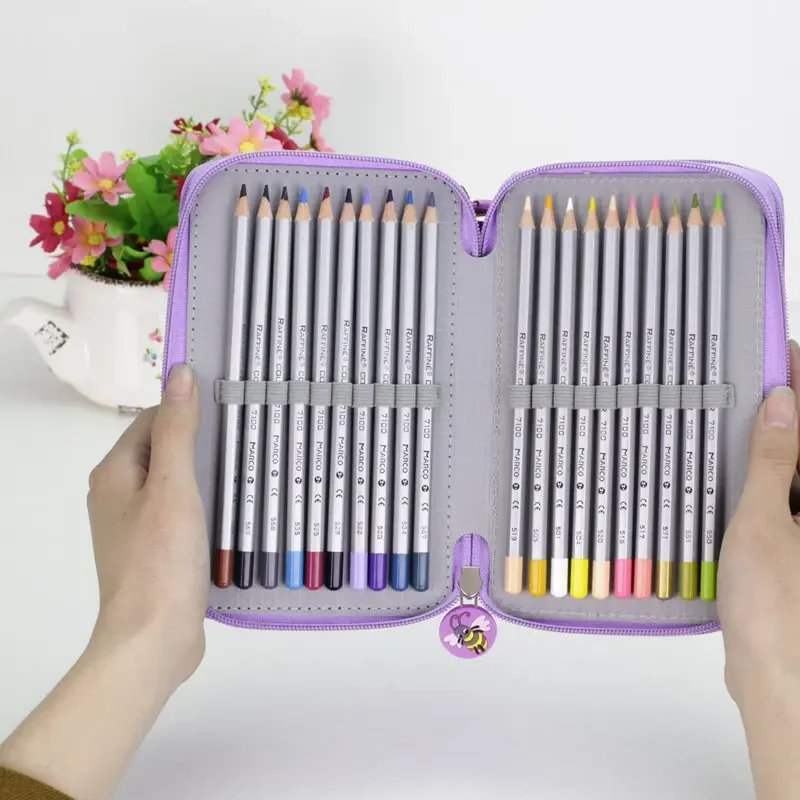 Astuccio per mate scolastiche da 72 slot Kawaii Penale per ragazze Ragazzi Astuccio per mate Carino grande scatola per penne Borsa per cartucce grande K di cancelleria Fornure  21