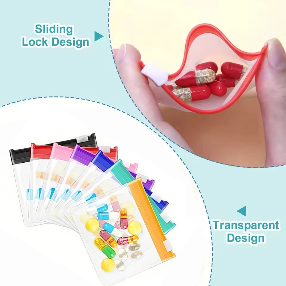 Waterproof EVA Medicine Storage Bags Reusable Pill Pouches