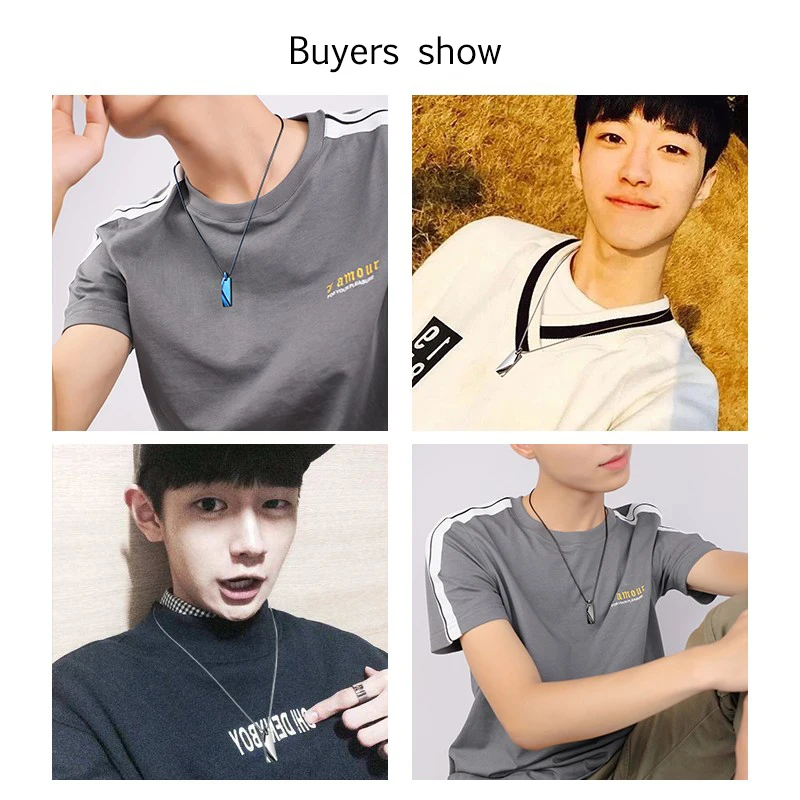 Men Tungsten Pendant Blue Golden High light Gift Titanium Steel Necklace Personalized Jewelry, Free Delivery, Carving