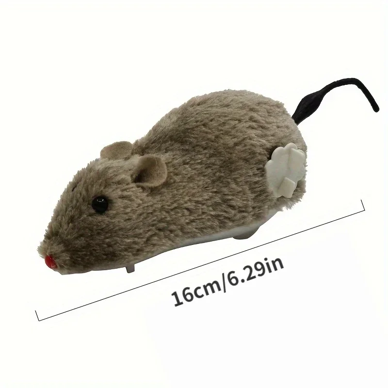 Plush Wind-Up Mouse Toy 1/5pcs For Cats Dogs and Kids Mechanical Moving Animal Toy for Playtime Pranks