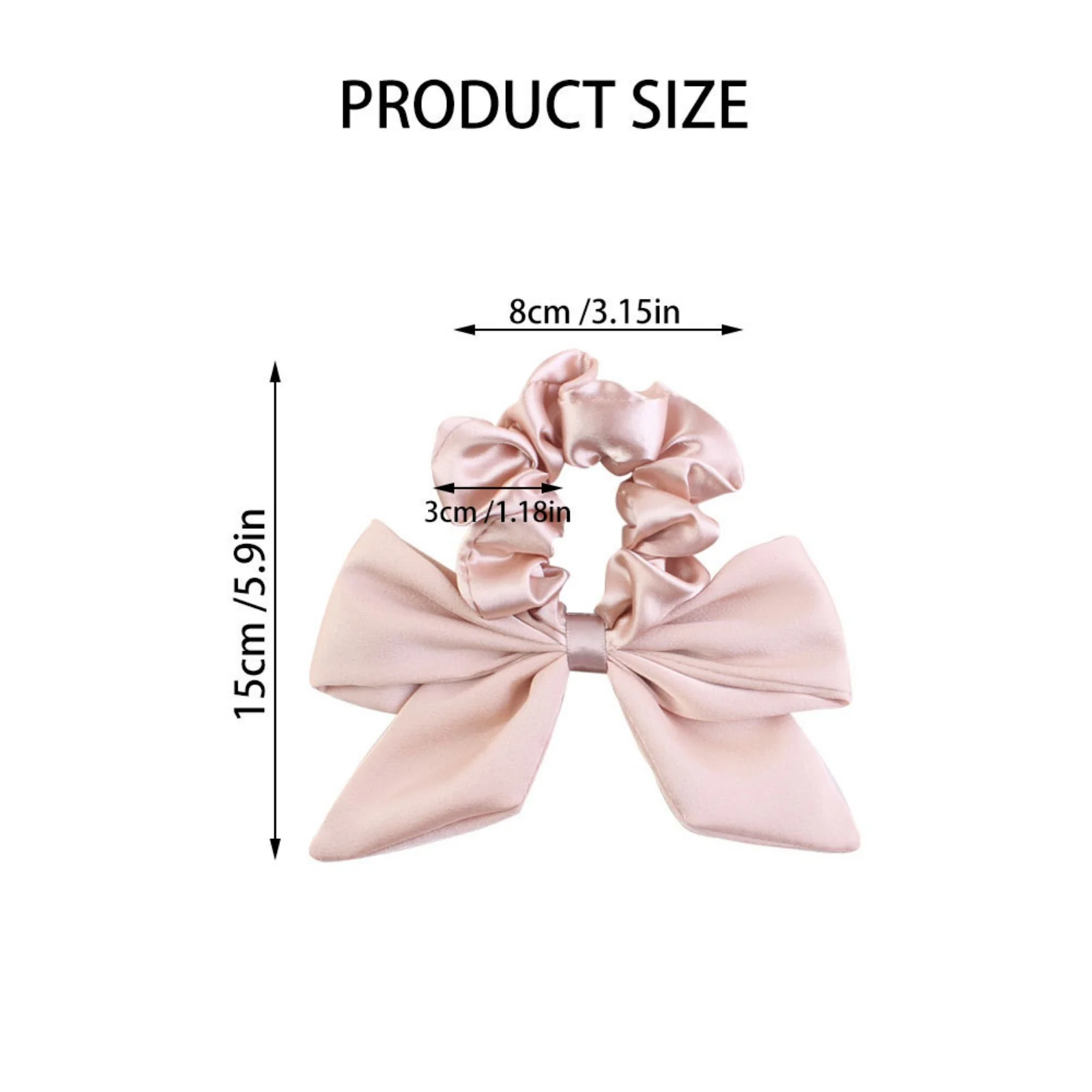 1PC Satin Bow Scrunchies Set, Elegant Hair Ties with Bows, Soft Silk - Like Hair Accessories for Women, Perfect for Ponytails