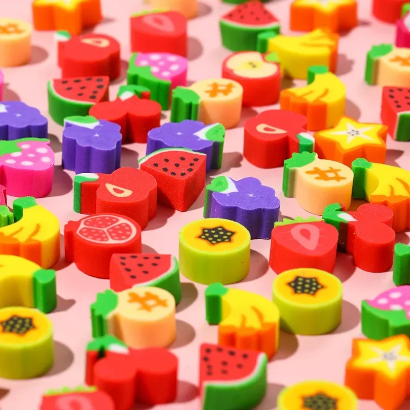 Cute cartoon mini erasers pencil rubber kawaii dinosaur furit space theme eraser kids school stationery gifts 10Pcs/Lot