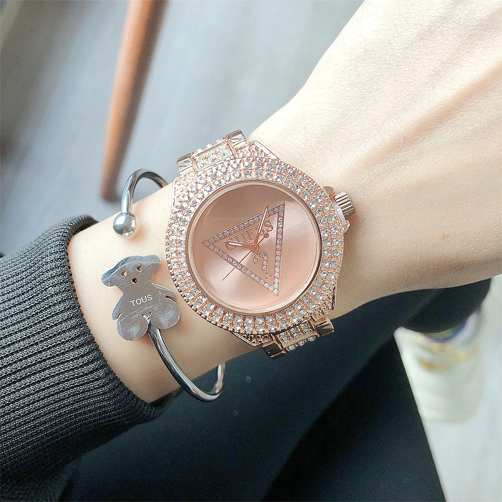 Alloy Steel Bar Inlaid Diamond Watch, Japanese Movement Watch, Fashionable Waterproof Watch, Quartz Watch, Korean Version Fashio