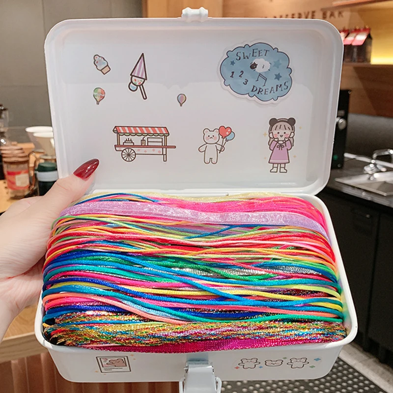 4-30Pcs 90CM Gradient Colorful Rope Tie Hair Women Dirty Braid Hair Rope Hip Hop Headband Kids Children's Ribbon Styling Braider 4