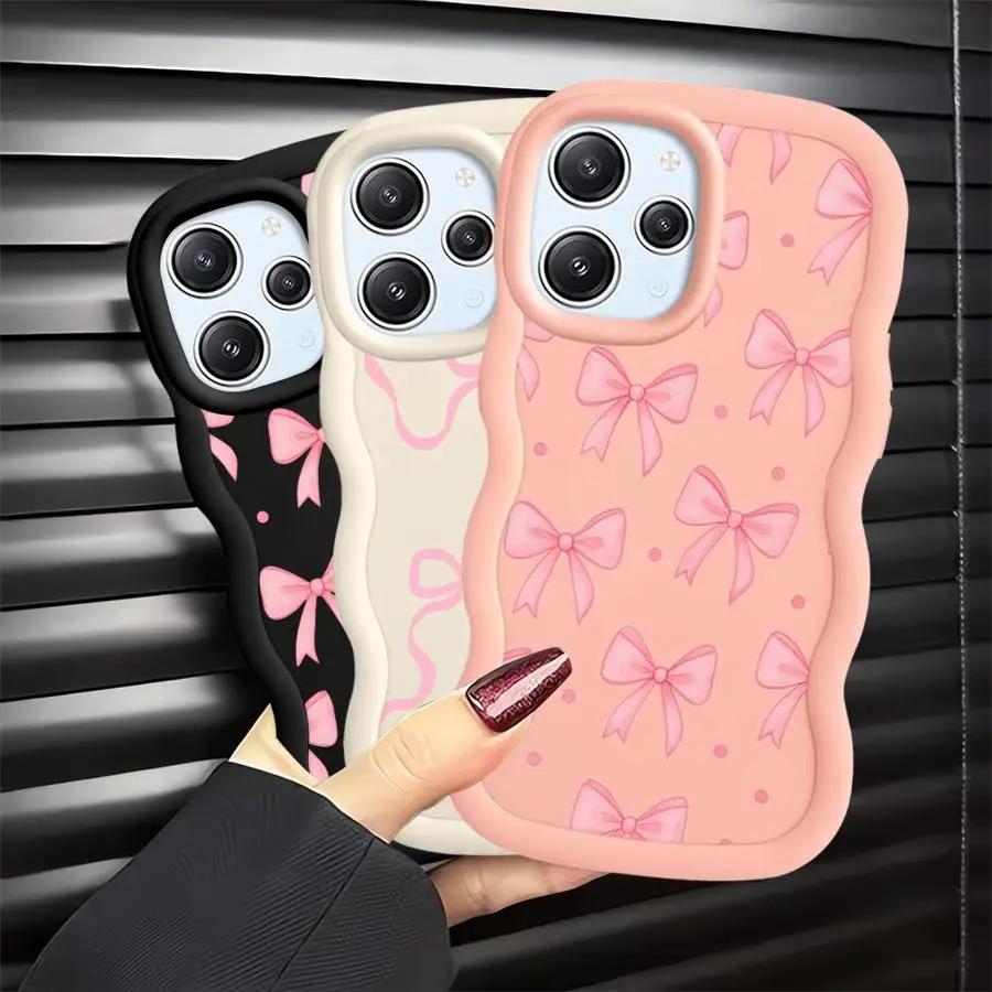 Rosa Schleife Mode Hülle für Xiaomi Redmi 12C A1+ A2 Plus 14C 9T 10C 10A A3 A5 13C 9C Soft Phone Cover