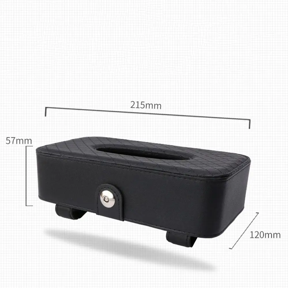 대용량 자동차 티슈 박스 홀더 클립 스타일 고급 자동차 시트 백 티슈 박스 PU 가죽 스트랩 스타일