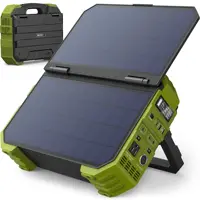 Portable Power Station with Built-in Solar Panel 614WH/192000mAh LiFePO4 Battery Pack 600W Solar Generator for Outdoor Camping 1