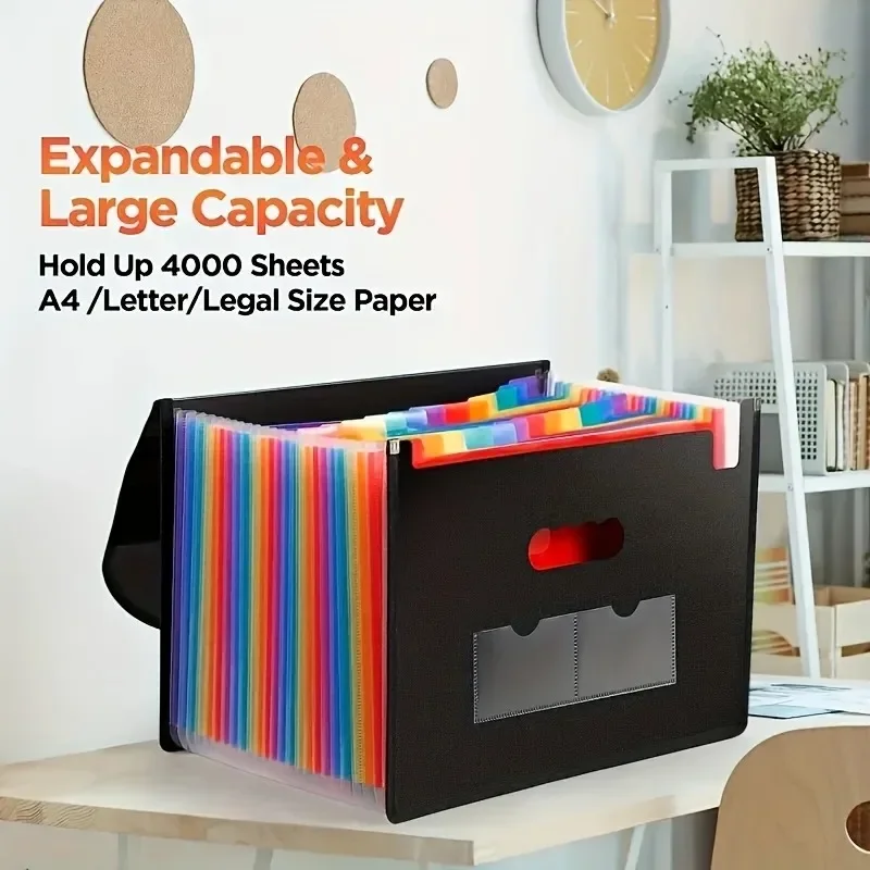 Borsa Portadocumenti Portatile A4 Grande Capacità per Studenti, Porta Esami, 13/25 Strati, Borsa per Classificazione Documenti e Biglietti - immagine 5