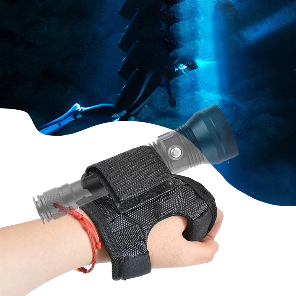 Diving Flashlight Anti-slip Fixing Sleeve Outdoor Lighting Magic Tape Wrist Strap Glove Torch Protective Holder