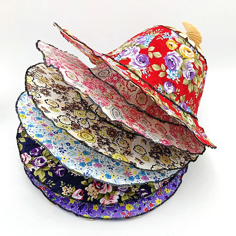 Spring And Summer Sun Shading Bamboo Fashion Foldable Multifunctional Beach Tourism Fan Hat Caps Japanese Decor_voghion.com