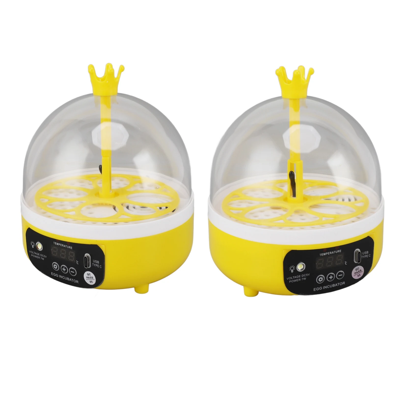 Poultry Hatching Machine ABS Automatic Temperature Humidity Control 4 Eggs Noiseless Egg Incubator Portable for School