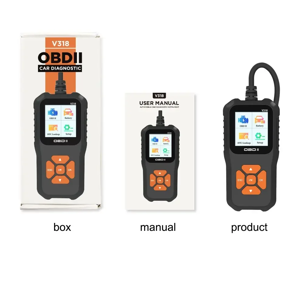 V318 OBD2 Car Scanner Diagnostic Scan Tool, Color ScreenVehicle Fault Code Reader, Auto Read Fault Code Check Engine Light 4