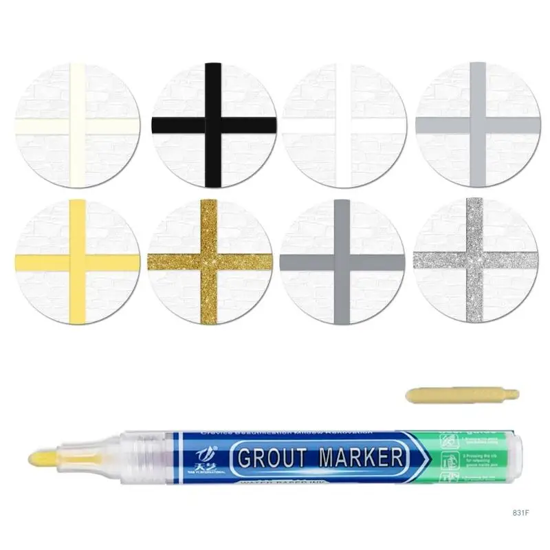 

Grout Wall Pen Tile Paint Marker Waterproof Joint Pen Grout Repair Pen Sealer Pen for Bathrooms Kitchen Easy to Use
