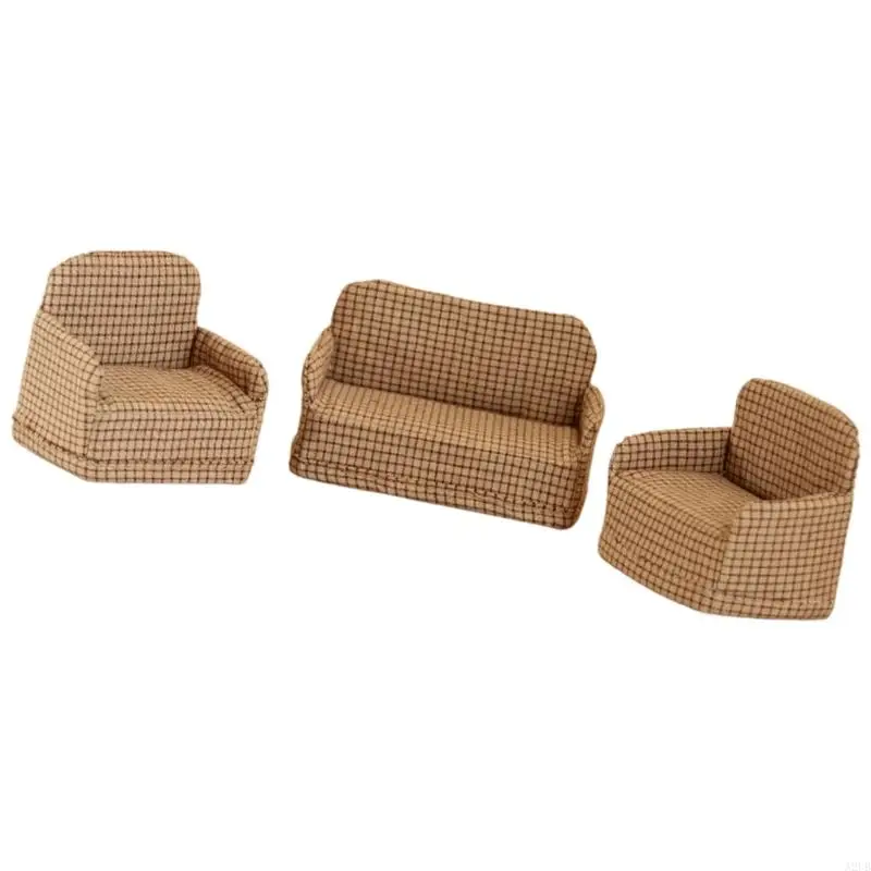 1/12 Puppenhaus Miniatur Sofa Modell Möbel für realistische Szene Dekore Kinder Rollenspiel Spiel Handwerk Projekt Dekoration – Detail 5