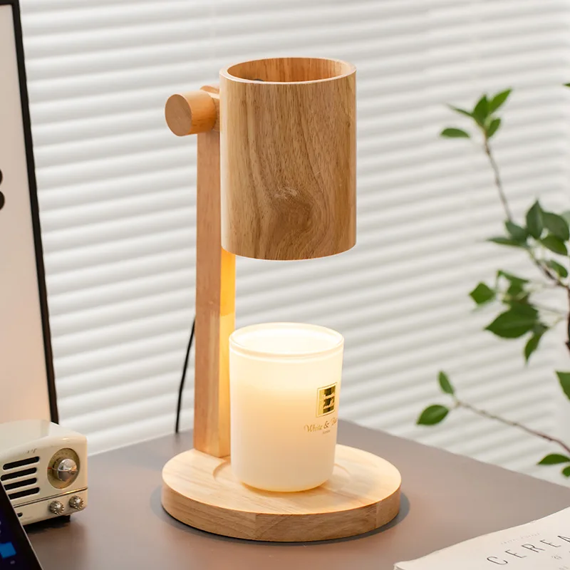 Wood Aromatherapy Electric Candle Warmer Wax Melting Lamp Simple