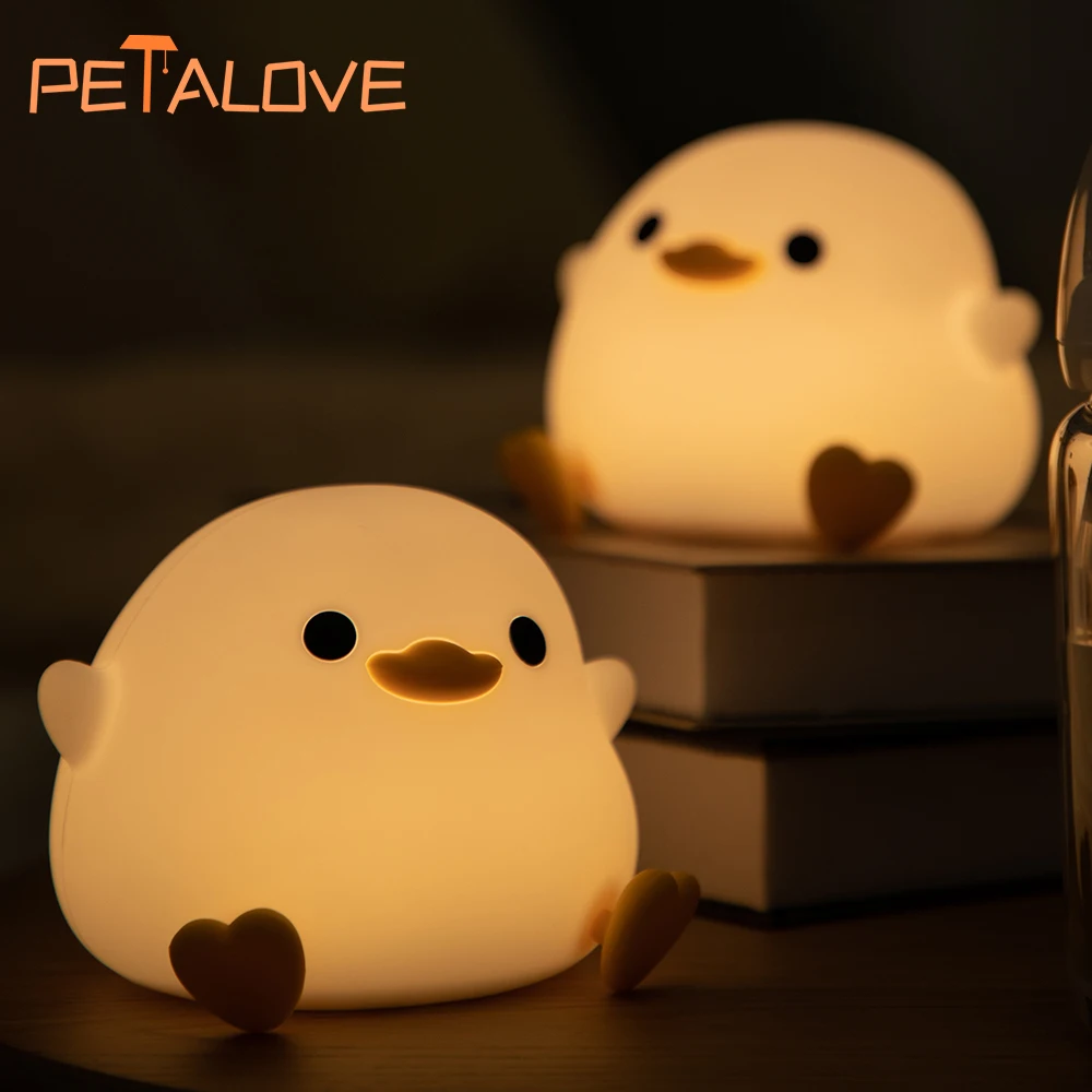 Silicone LED Bedside Lamp led night light led night lamp night light Cute Duck Dimmable Nursery Nightlight Rechargeable Baby Bedrooms Decoration