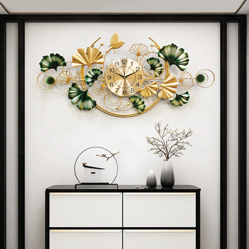 

Clocks and Watches New Chinese Wall Clocks Living Room Home Background Wall Decoration Painting Creative Wall Watch