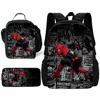 Child Hot Cartoon S-Spiders-man School Backpack with Lunch Bags ,Pencil Bags ,School Bags for Boys Girls Best Gift