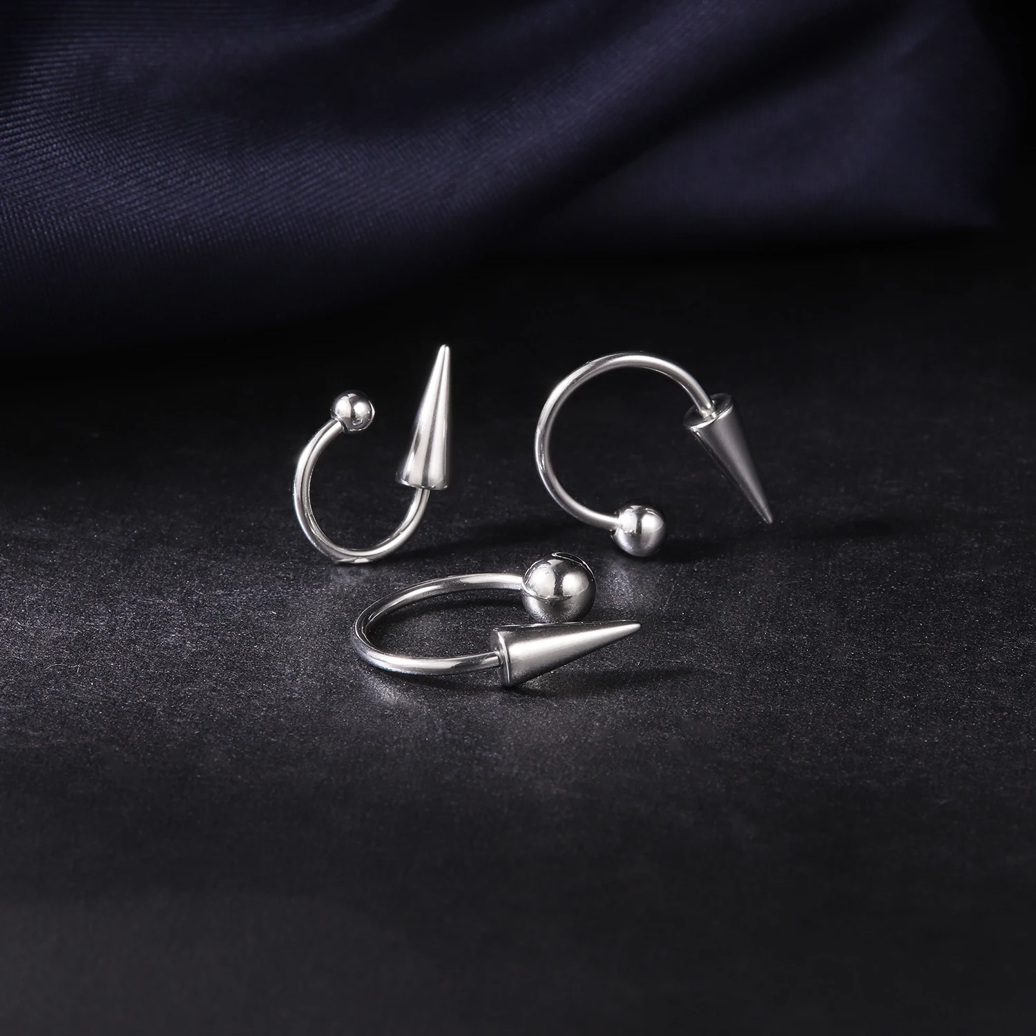 ZS 1PC 16G Lange Spike Nasenring Edelstahl Septum Piercings Kegel Monroe Labret Körper Piercing Schmuck Punk Schwarz Septum Ring – Detail 11