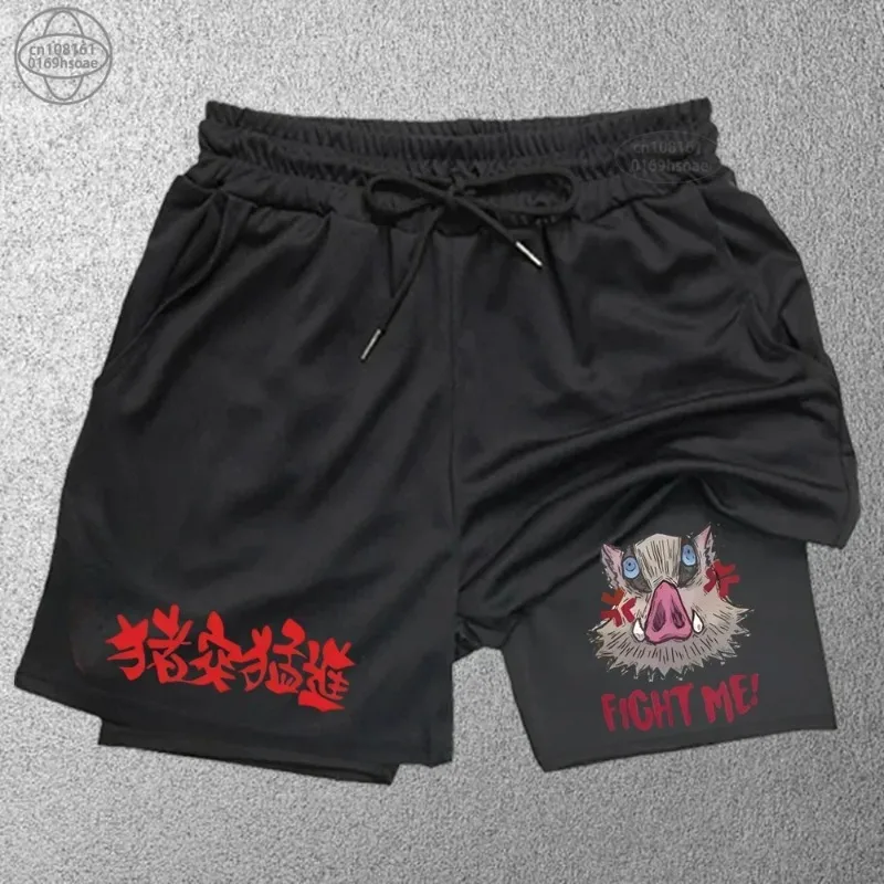 Trendy Printed Sports Shorts Men'Fitness 2in1 Shorts Double-layer Beach Pants Outdoor Training Running Shorts SweatpantsWorkout 5