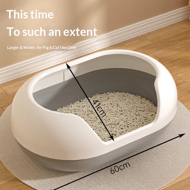Extra large Big Mac cat litter box anti-splash cat toilet kitten bathtub cat litter box semi-closed capsule upgrade 4