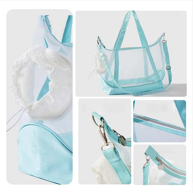 Transparent Nylon Mesh Cat Bag Portable Cat Bag Foldable Carry-on