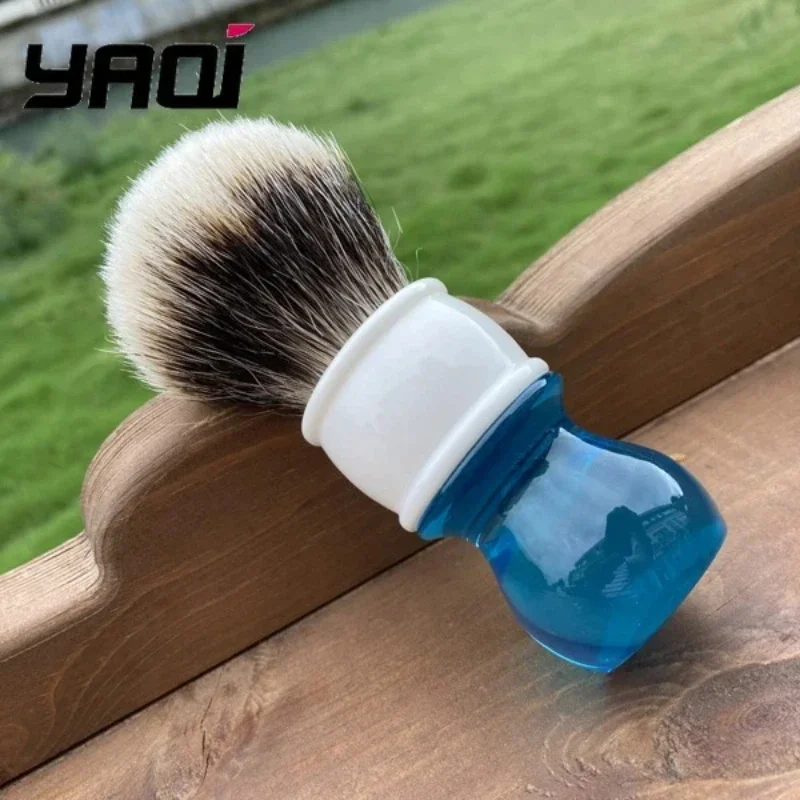 2026 야키 24mm 아쿠아 투밴드 배저 헤어 면도 브러쉬 (남녀공용) 부드러움중간 강도 수염/콧수염 손질 도구