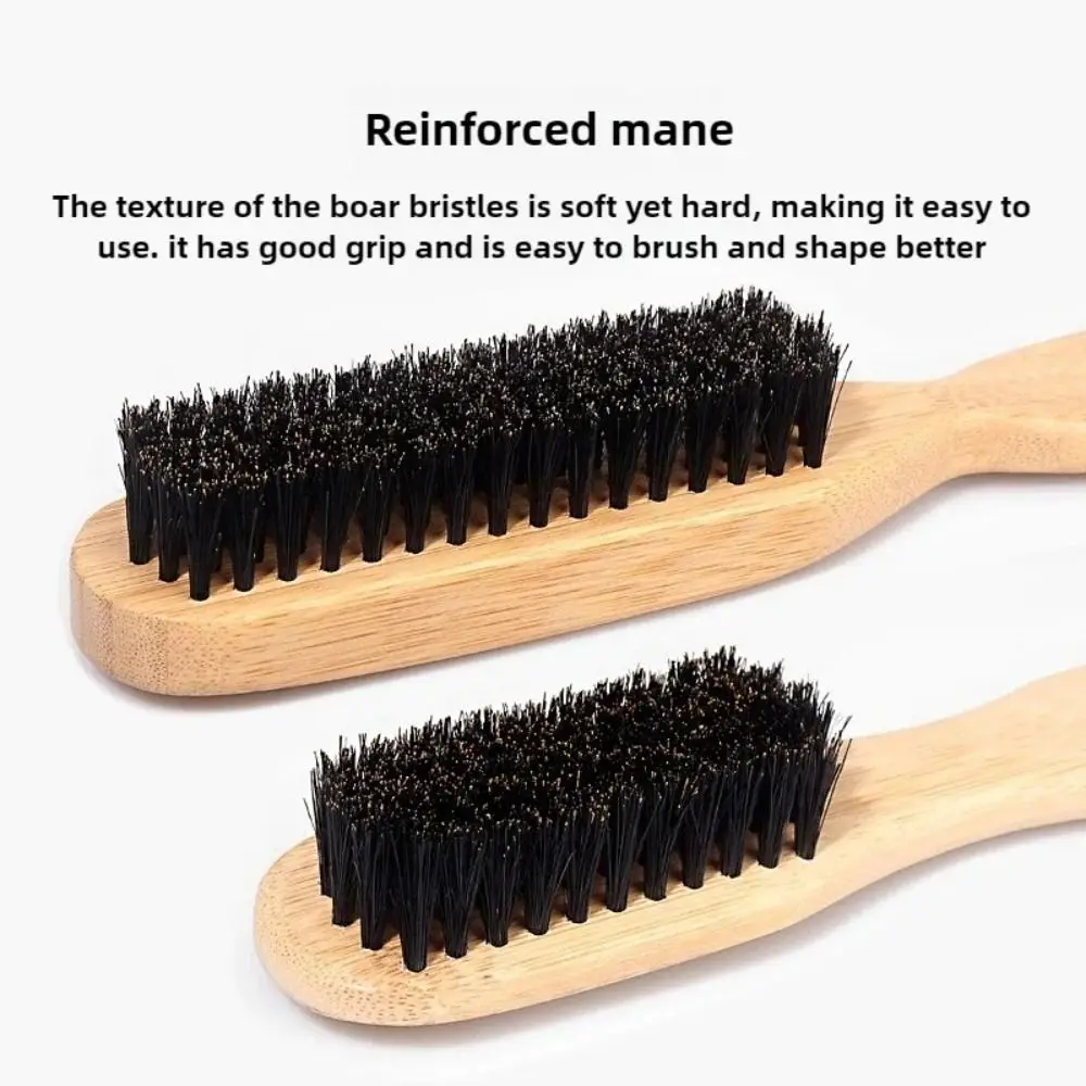 Boar Bristle Slick Back Hair Brush for Sleek Ponytail Bun Smoothing Baby Hairs Flyaways Edge Control - Backcombing Teasing