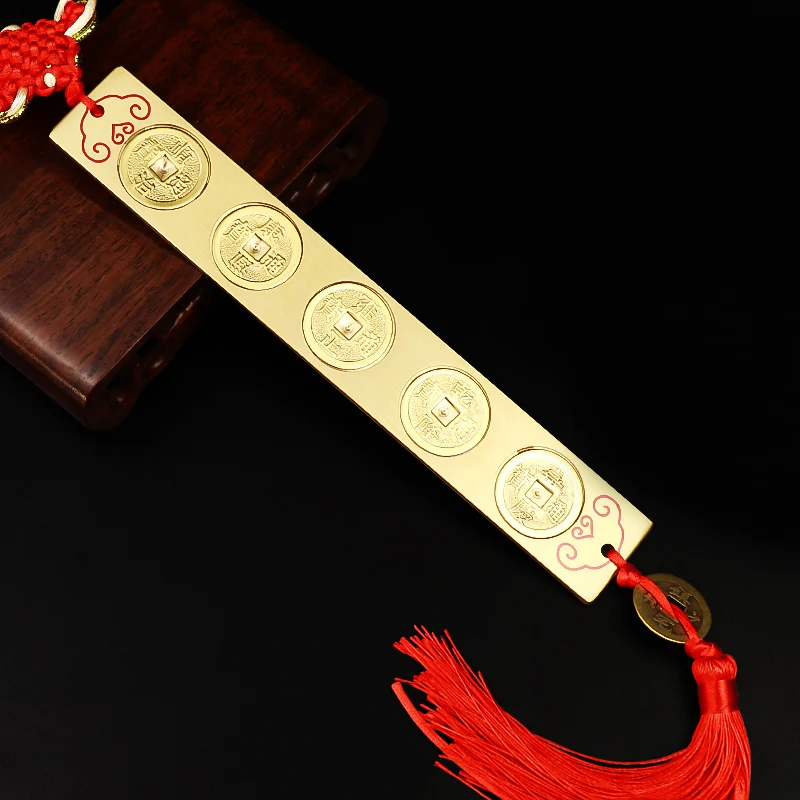Messing Fünf Sechs Kaiser Münzen Herrscher Ornamente Lubanche Fengshui Dinglan Füße Meter Von Einrichtungs Carving Dekoration Accessori