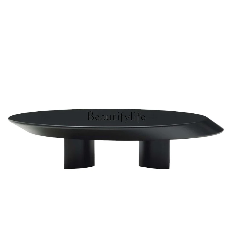 

Ji Ji Feng round Coffee Table Black Paint Shaped Small Coffee Table Nordic Simple Affordable Luxury Style