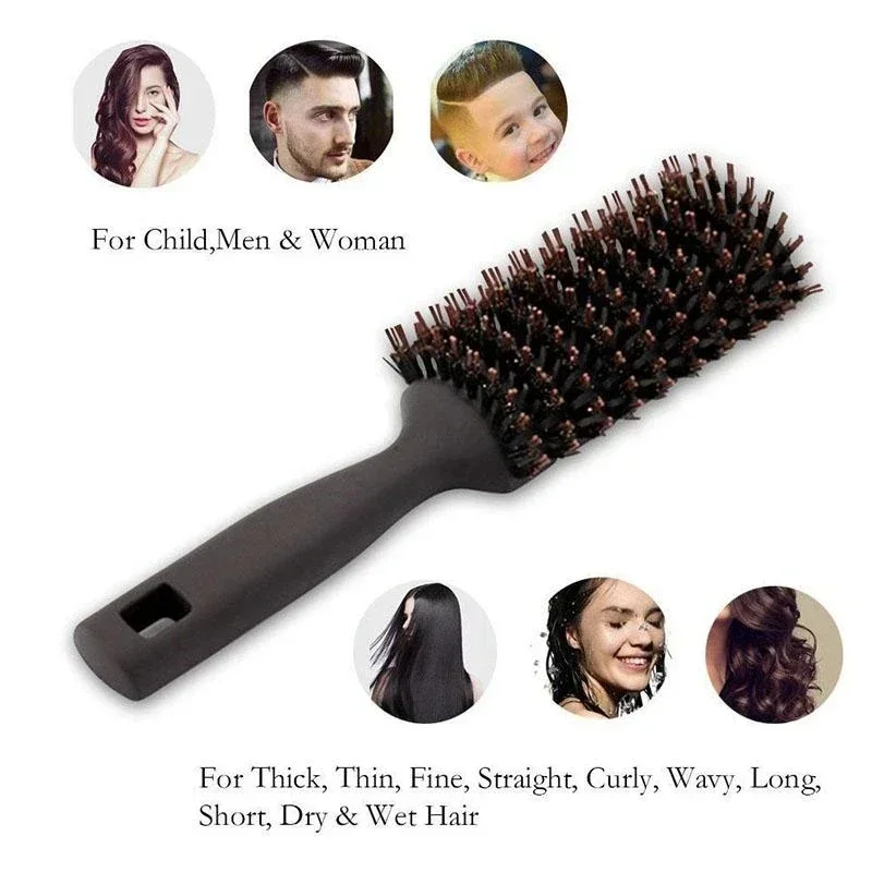 Hollow Out Hair Comb Anti Static Curl Define Styling Brush Boar Bristles Detangling Hair Brush Tangled Quick Dry Barber Tools