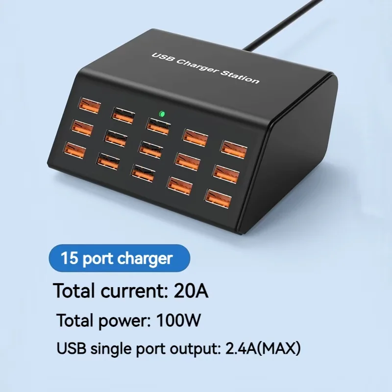Universal Desktop USB Charger 15-Port Fast Charging