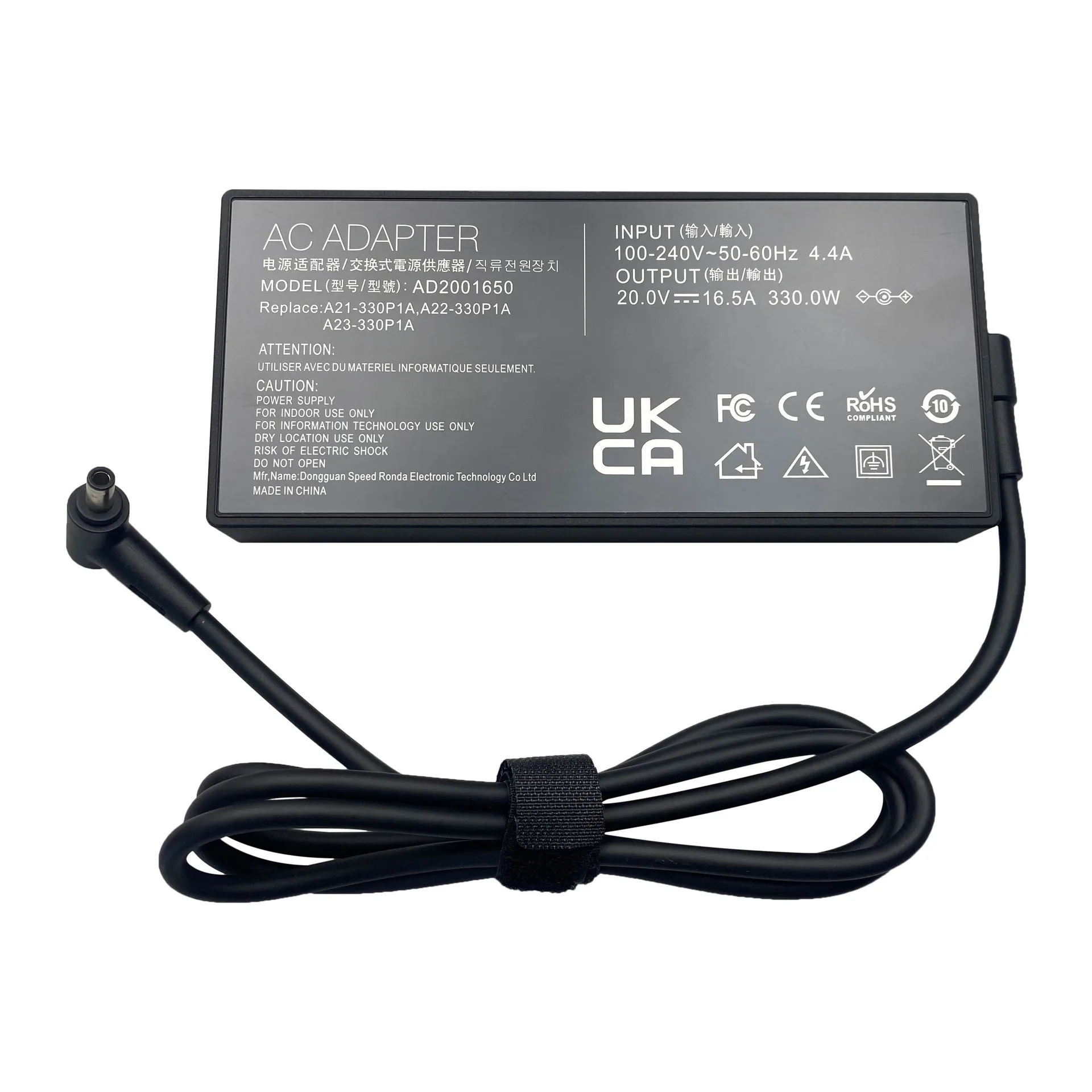 20V 16.5A 330W 충전기 아수스 A21-330P1A A22-330P1A ADP-330AB DW ROG Strix G18 (2023) G814 G814JI G814JZ 노트북 전원 공급 장치