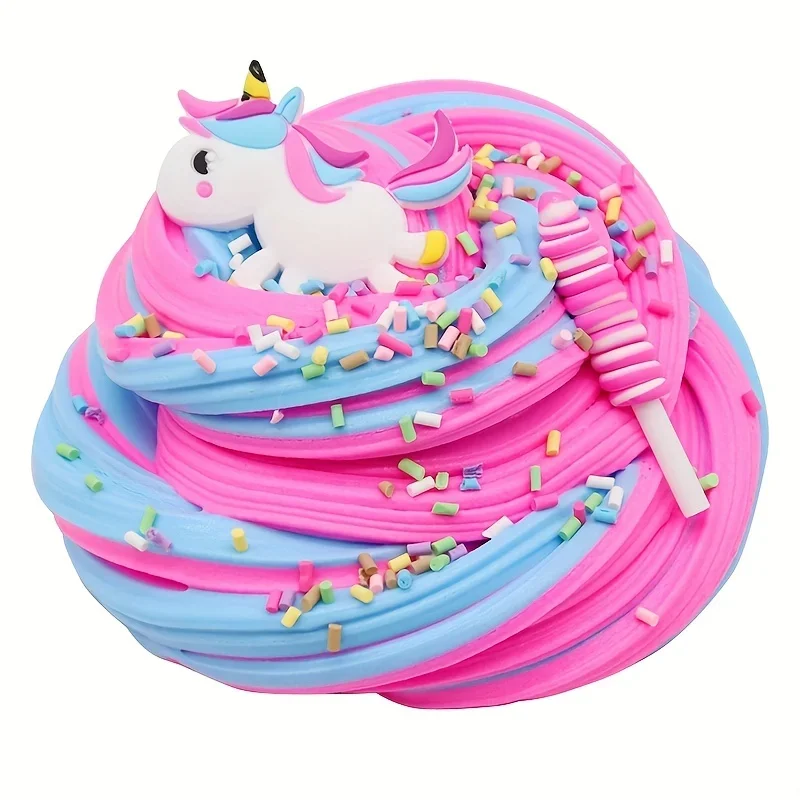 70ML Bubble Gum Cotton Mud Colored Candy Mud Colored Unicorn Slime Lightweight Air Plasticized Clay Children's Stress Relief Toy