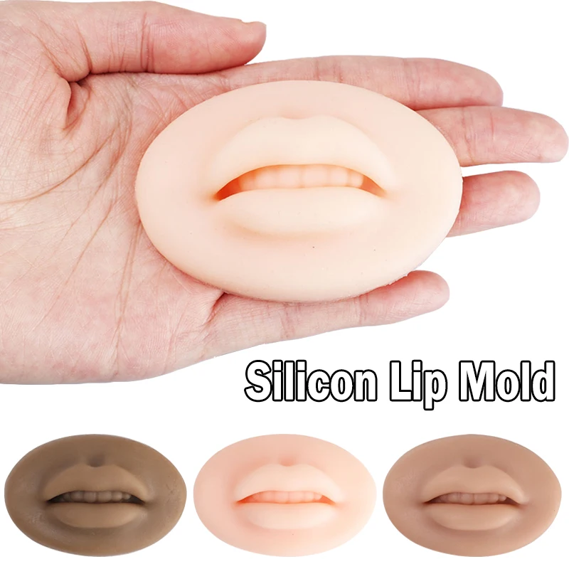 

Reusable Practice Silicone Skin Lips Mold for Permanent Human Lips Elasticity Makeup Tattoo Beginner Artists Training Accessory