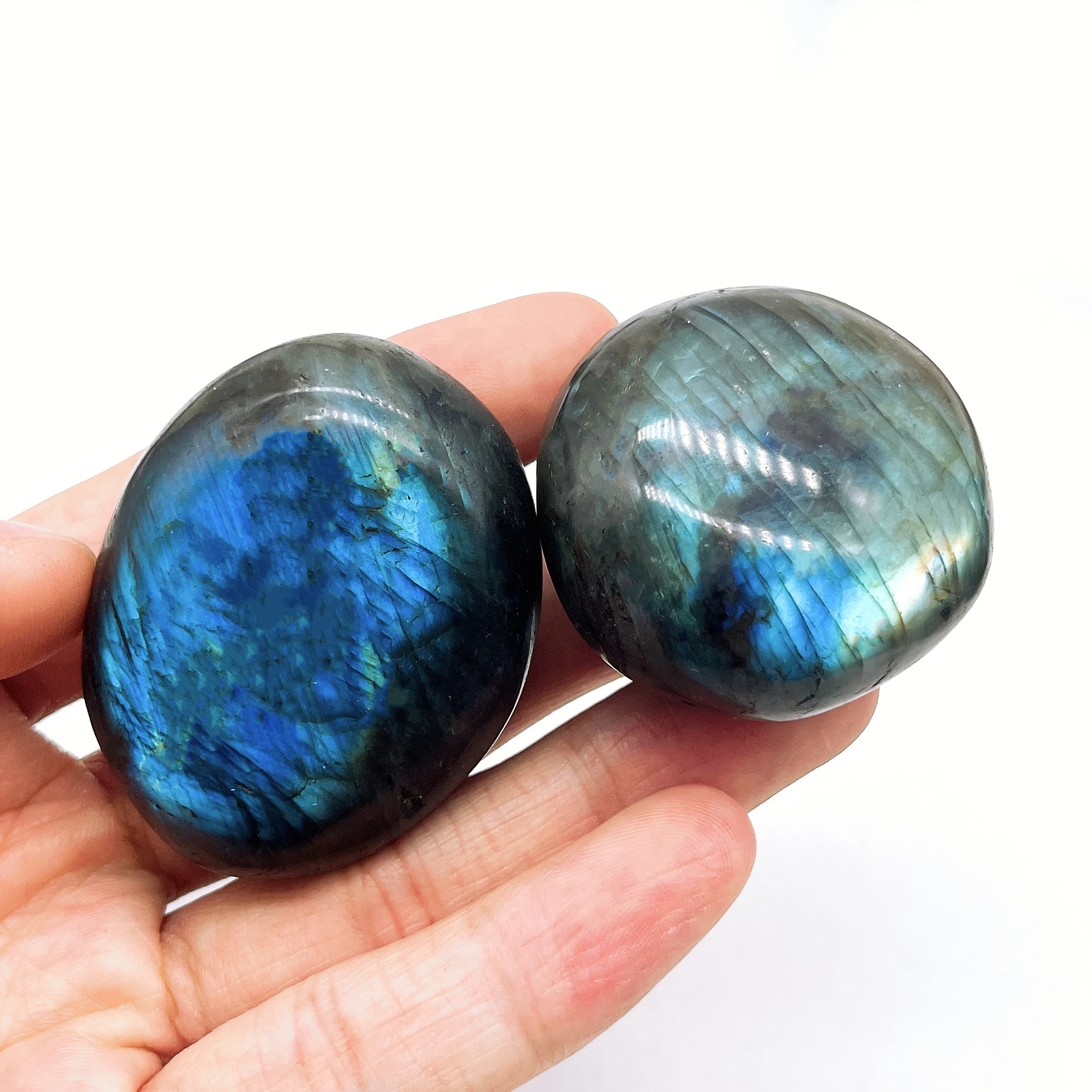 Natural Labradorite Palm Rock Stone Crystal Quartz Healing Polished Moonstone stress and anxiety therapy Home Decoration Gift 2