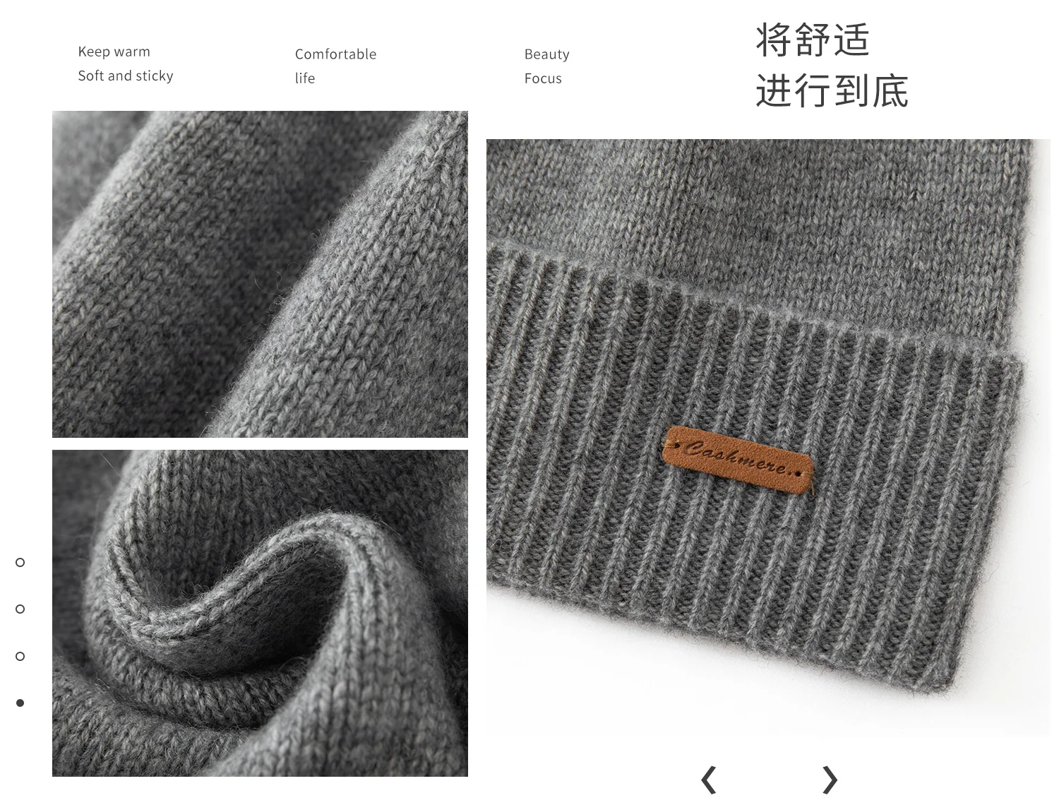 Luxuriöse Strickmütze aus 100 % Kaschmir für Damen und Herren, Unisex, warme Freizeitmütze, einfarbig, Herbst und Winter, hautfreundliche Unterwäsche – Detail 19