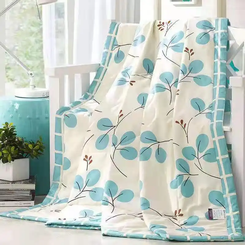 2022 Summer Cotton Quilts Thin Air-conditioning Comforter Soft Breathable Office Nap Blanket Quilted Bed Covers and Bedspreads 2