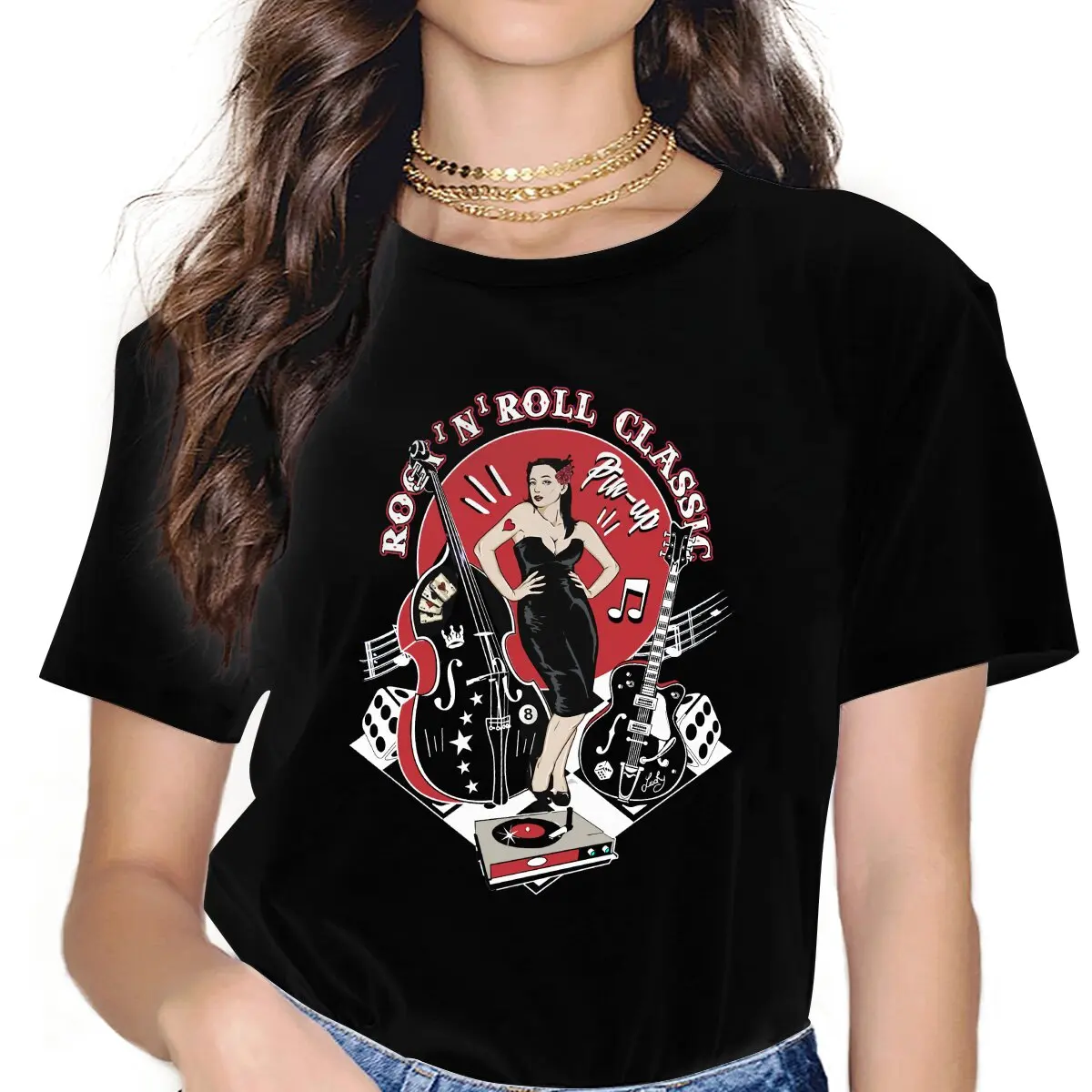  Rockabilly Style Pin Up Girl Gift Retro 50s Sock Hop Pinup  T-Shirt : Clothing, Shoes & Jewelry