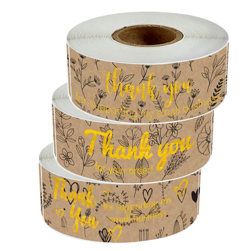 

120pcs/roll Thank You Stickers Tropical Plant Wind Gift Decals Envelope Sealing DIY Handmade Business Labels Package Decor