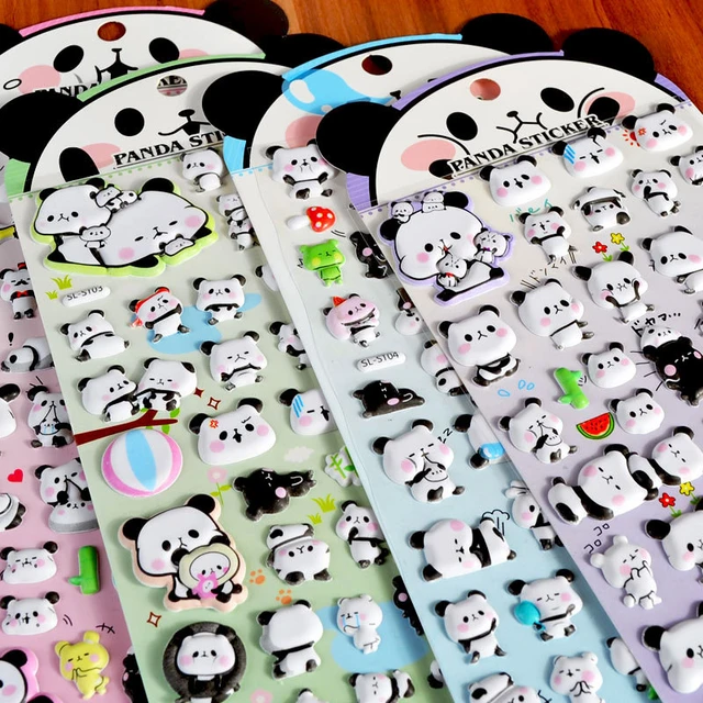 Keshikko Puffy Stickers - Kawaii Panda - Making Life Cuter