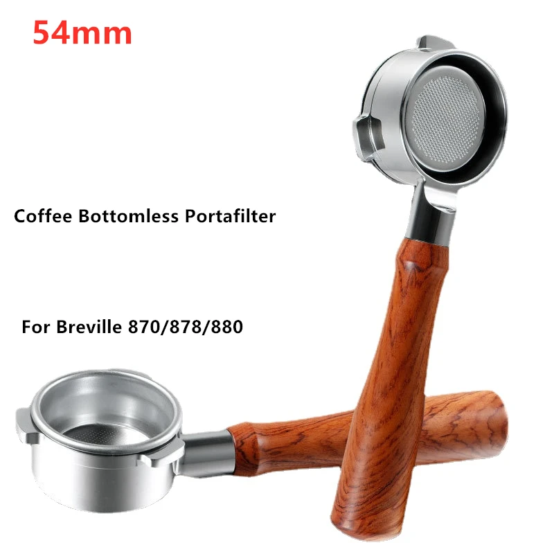 54mmCoffeeBottomlessPortafilterForBreville870878880Filter